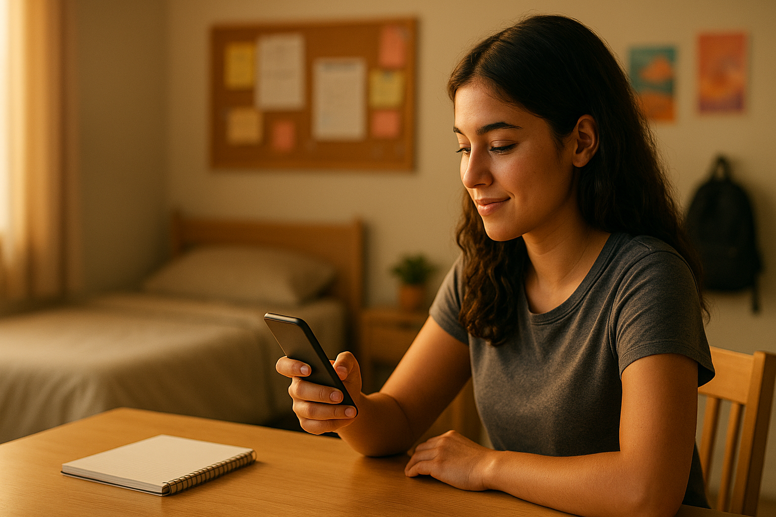 Parent using TypeB app on smartphone